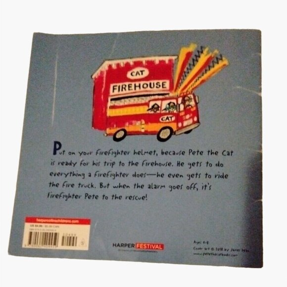 Pete the Cat Firefighter Pete James Dean Paperback Book - Picture 2 of 3